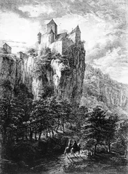 Schloss Prunn im Altmühltal, Druck von Friedrich Wilhelm Bollinger, 1818